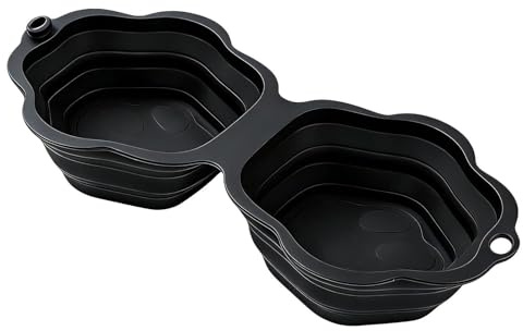 Cuenco para Mascotas – Alimentación portátil de 2 Compartimentos – para Gatos, de Agua para Mascotas, para Gatitos, Cachorros, hogar, Interior, Exterior, Camping, Senderismo, Viajes