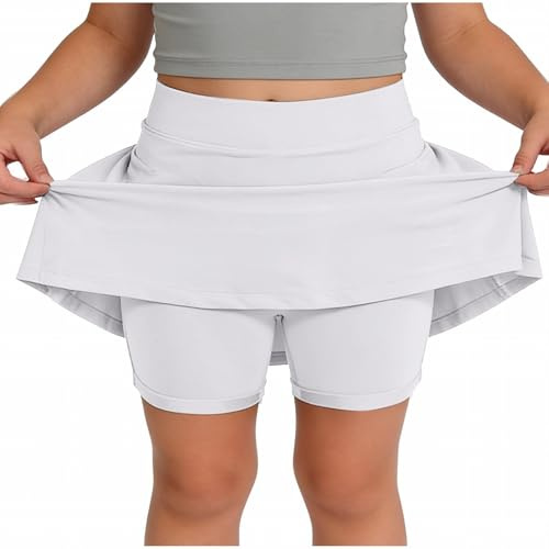 Robe Fille Jupe-Short de Sport pour Filles avec Short et Poches, idéale pour Le Tennis, Le Cheerleading et Bien Plus Encore. Tissu Extensible et Confortable.
