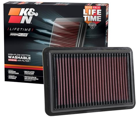 K&N 33-5050 Motorluftfilter: Hochleistung, Prämie, Abwaschbar, Ersatzfilter,Erhöhte Leistung, 2017-2019 (Elanta, i30, Kona, Veloster, Cee d, Forte) | Kompatibel mit: HYUNDAI ELANTRA VI Stufenheck, ELANTRA VII Stufenheck, i30, i30, i30 Coupe, i30 FASTBACK, i30 Hatchback Van