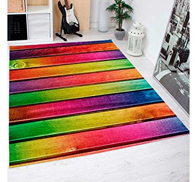 Teppich Holz bunt PVC verschiedene Maßnahmen | Teppichboden Erwachsene PVC | Boden vinilico für Erwachsene 95 x 165 cm