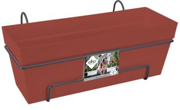Elho Loft Urban Balkonkasten Allin1 50 - Übertopf - Brique - Draußen - L 49.3 x W 25 x H 18 cm