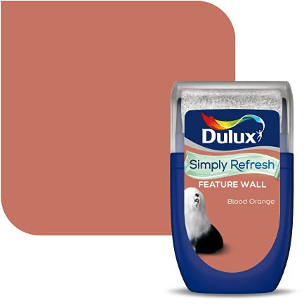 Dulux Simply Refresh Feature Wall Matt Emulsion Paint - Blood Orange - 30ML, Tester, 5569262