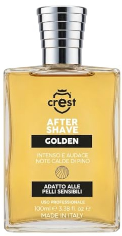 Crest Aftershave Cologne/Parfum GOLDEN - Aromatische Noten: Intensive und kräftige warme Kiefernnuancen - Made in Italien - 100 ml