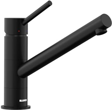 BLANCO Kano | Kitchen Mixer tap in Black matt | High-Pressure | Non-Return Valve | Ceramic Cartridge | Assured Water Quality & Water-Saving | [5.5x26.3x19.1 cm]