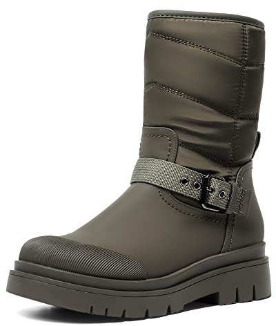 DREAM PAIRS Snöskor för kvinnor Vinterstövlar Varma skor,Size 40,Olivgrön,SDSB2202W-E