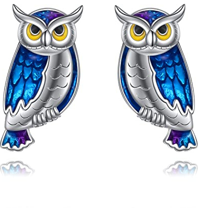 YAFEINI Eule Ohrringe 925 Sterling Silber niedliche Eulen Stud Ohrringe Tier Schmuck Geschenke für Damen