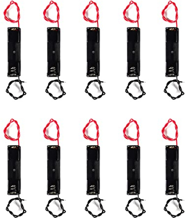 AEDIKO Lot de 10 supports de piles AAA avec câbles 1,5 V 1 boîte de rangement pour piles AAA