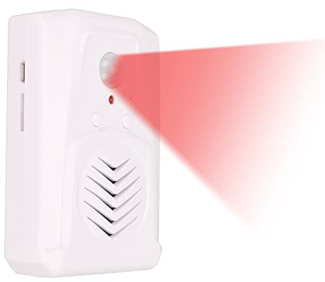 Bewegungssensor Alarm, 1W Lautsprecher Klar und Laut, 8Min Multi Segment Sprachaufzeichnung, Unterstützt Musikauswahl und Lautstärkeregelung, Hochempfindlicher Begrüßungsalarm für Zuhause/Laden