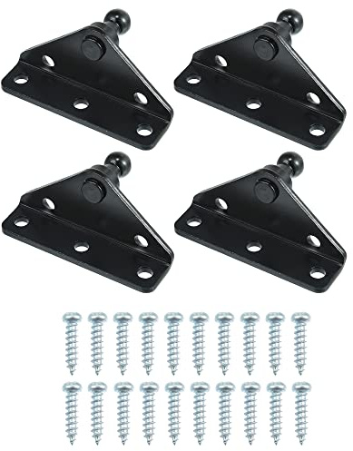 X AUTOHAUX Support Montage Ressort Gaz Noir 4 Pcs Universel Métal | Métal, 63x34x30mm, Boulon À Rotule 10mm, Usage Universel Pour Bateaux, Camions, SUV, VR, 20 Vis Métalliques Incluses