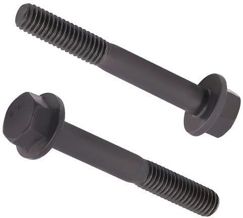 M10–1,5 x 70 mm (6 Stück) Flanschschrauben mit Sechskantschraube, schwarzes Oxid-Finish, 10,9 Stahllegierung, großer Flansch-Unterlegscheibenkopf, DIN6921/GB5789
