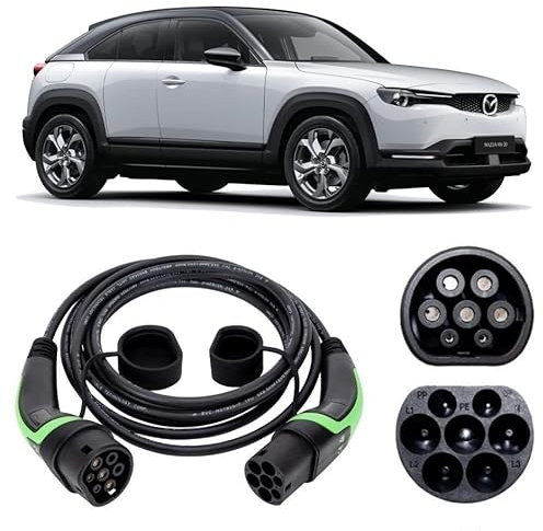 EV Power - MX-30 Charging Cable - Type 2 Charging - EV Cable for MX-30 - Electric Vehicle Portable Charger - Type 2 Plug for Charging Station (5M, 16amp (3.6kw))
