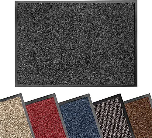 KARAT Schmutzfangmatte 80 x 120 cm - Sky Fussmatte - Türmatte für innen & außen - Sauberlaufmatte Fußabtreter Flur Eingang Eingangsbereich (Anthrazit)
