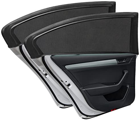 URAQT Parasol para Ventana de Coche, Paquete de 2 Unidades de Malla para Ventana Lateral y Trasera de Coche, bloquea los Rayos UV, Protege a bebés, niños, Adultos, Mascotas de Quemaduras solares