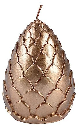 Magie di Natale Dekorative Kerze in Form eines Tannenzapfens aus Wachs Farbe Silber Metallic (Bronze-Metallic)
