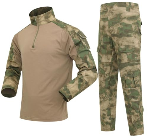 Oanviso Tarnanzug Herren Airsoft Paintball Tactical Shirt und Combat Shirt Taktische Hose Softair Uniform Set Militär Anzug Männer Outdoor Camouflage Jagdbekleidung