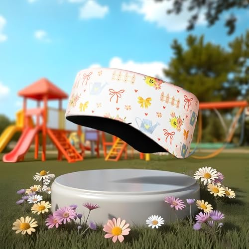 Fleece Kinder Stirnband, 6 Monate - 2 Jahre KINDER, Warm für eisige Temperaturen mit Ohrenschützer für Spielplatz und Freizeit (Rosa_Garten)