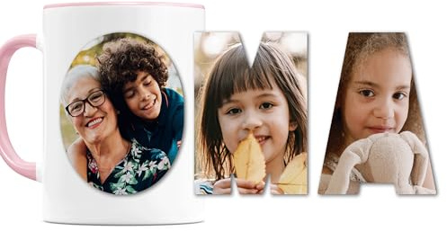 Oma Fototasse mit eigenem Bild personalisiert Tasse mit Fotos Fotogeschenk für Großmutter Geschenk Muttertag Kaffeetasse aus Keramik 330 ml