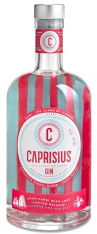 C CAPRISIUS Gin Flower 70 cl - Gin dal mare di Capri – Gin Floreale - Con Bouganvillea e Rosa - Made in Italy - Gin Premium – Prodotto artigianale – Gin Tonic