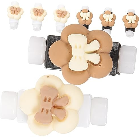 Gatuida 8Pcs Cartoon Data Cable Protective Cover Resin Bowknot Charger Protector Lovely Cord Organizer for Mobile Phone Computer Headphone Anti-Break Easy Installation