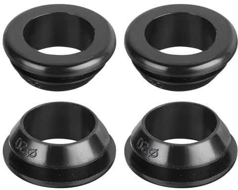sourcing map 20Pcs Rubber Grommets 20mm Mount Dia, for 16mm ID Rubber Hole Plugs Rubber Wiring Grommets for Firewall Cable Wire Protecting, Black