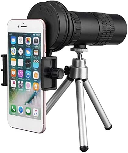 CCKUHN Jumelles de télescope télescope monoculaire réglage du Zoom téléobjectif 10-30x Objectif d'appareil Photo monoculaire avec Clip pour téléphone Portable Support de trépied avec voya
