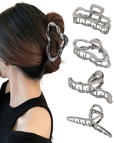 WELROG 4 Stück Metall Haarklammern für Damen - Große Haarspangen Haarkrallen Clips Für Frauen Und Mädchen Dickes Haar-Accessoires