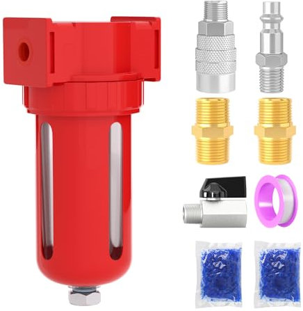 MEANLIN Système de séchage déshydratant à air comprimé NPT 1,27 cm, pour air sec, air comprimé, coupe-plasma et pulvérisation de peinture avec sac de perles déshydratantes