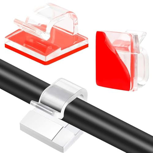 50 pezzi clip per cavi,supporti autoadesivi per cavi per esterni con nastri adesivi, clip per filo per luce da esterno ganci per Ordinare,fermacavi e organizzatore di cavi sulla