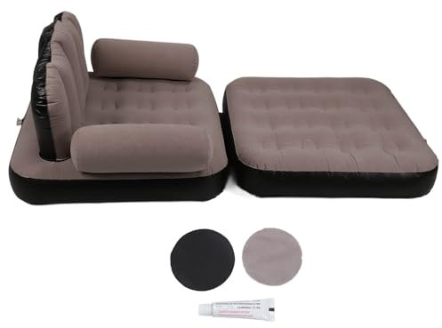 Dsacxixai Aufblasbares Sofa für Erwachsene im Freien, Lazy Sofa, multifunktional, fünf in einem aufblasbaren Bett, praktischer Faltbarer Loungesessel für Kaffee im Innen- und Außenbereich (Kaffee)