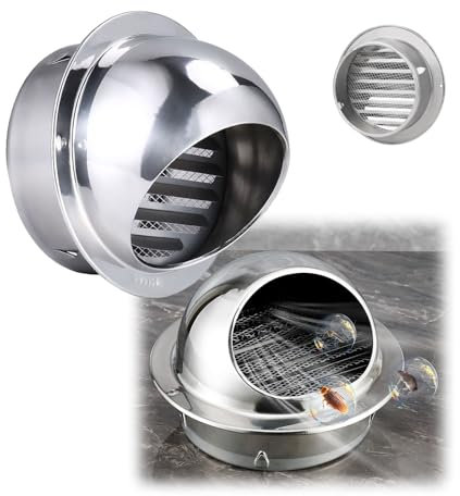 Griglia Di Ventilazione A Sfera Da 50~300 Mm, Griglia Di Ventilazione In Acciaio Inox 304, Cappa Di Scarico E Di Sfiato, Griglia Di Protezione Dagli Insetti, Argento(130mm-5.1in)