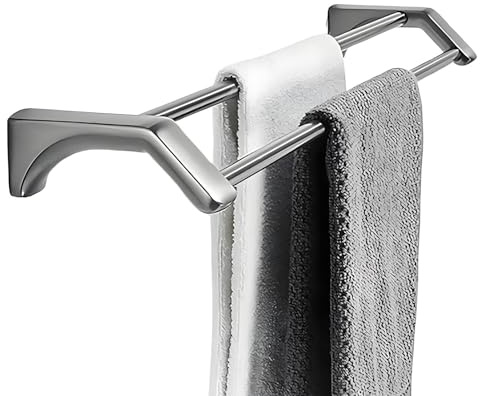 Handtuchhalter aus Edelstahl, Gebürstete Handtuchstange, Doppelstangen-Handtuchhalter, Wandmontierter Handtuchhalter für Badezimmer, WC, Einfache Installation(80CM/31.5 in)