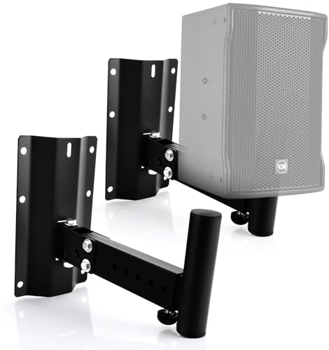 DAJAVE 2 supporti da parete per altoparlanti, universali, orientabili, per altoparlanti, da parete, orientabile a 180° (sinistra/destra), inclinabile a 60°, supporto da parete fino a max. 40 kg