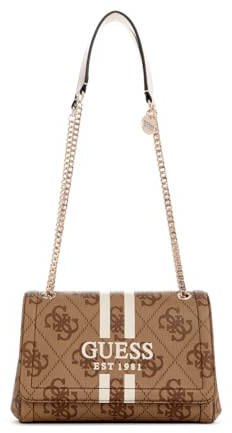 GUESS Noelle II Convertible Xbody Flap Bag Latte Logo