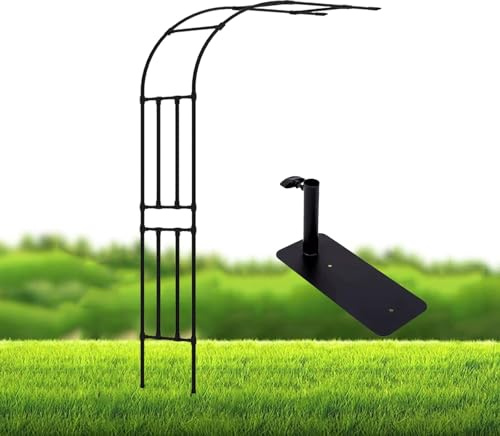 Rankhilfe Halbbogen Rosenbogen Stabil Kletterpflanzen Gartenbogen Halber Bogen, Rankbogen Rankgitter Metall für Hinterhof, Rasen, Terrasse, Innenhof, Dekoration 60-300cm(Black,W120 x H240cm)
