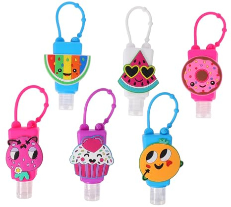 BESPORTBLE 6 Stück 30ml Silikon Reise Reise Flüssigkeitsspender Auslaufsicher Mit Cartoon Silikonhaken Und Abdeckung Für Kinder Shampoo Seife