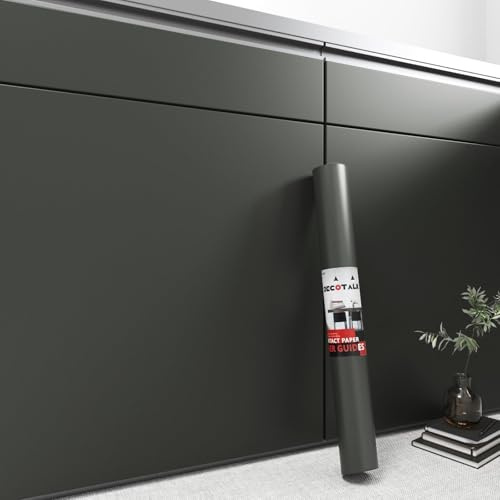 Decotalk Vinilo Adhesivo Muebles Gris Oscuro 40X300cm Papel Adhesivo Para Muebles Gris Papel Pintado Autoadhesivo Pared Adhesiva Decorativo Para Encimeras Armarios Decoración de Paredes Revestimiento