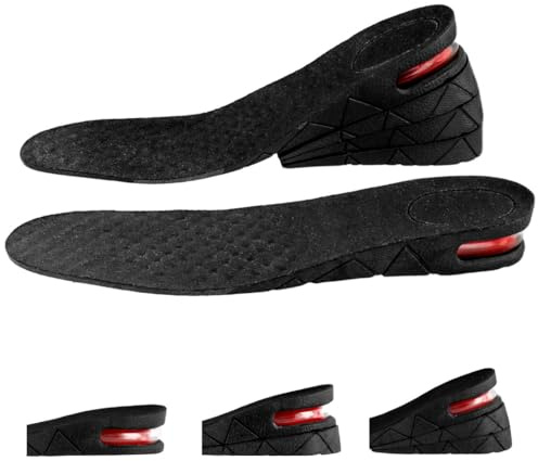 Upphöjande innersulor platta fotsulor, 3 cm 5 cm 7 cm justerbara, 3-lagers ortopediskt hälskolyftsats, med luftkudde höjdökning sko innersula skräddarsydd för kvinnor män