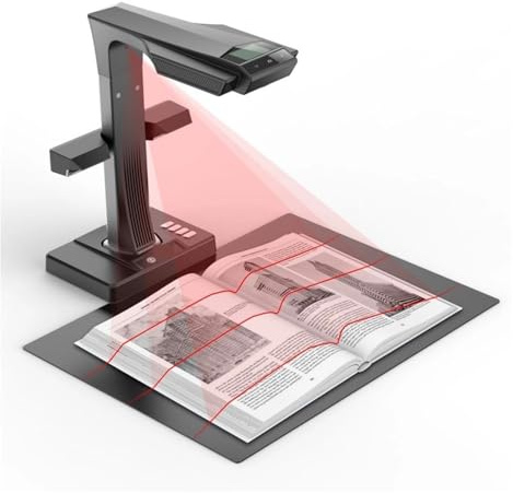 Document Scanner, Book Document Scanner Portable 24MP Camera, A3 Size With Smart OCR Led Table Desk Lamp For Family Home Office
