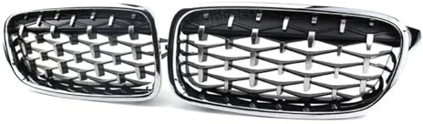 Frontgrillgitter Für 3er F30 F31 F35 2011-2019 Frontstoßstange Nierengrill Doppellamellen Racing Sportgrill Autozubehör Nierengitter Grill(Sliver)