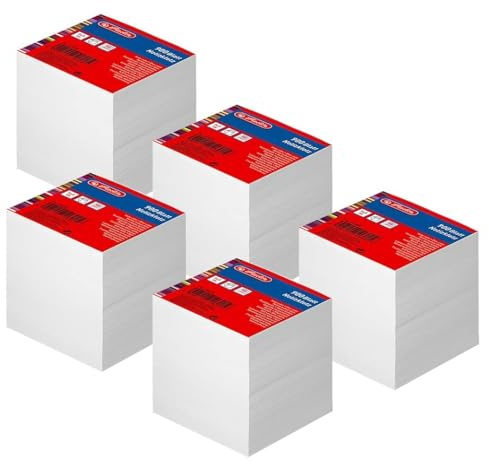 Herlitz Notizklötze geleimt 9x9x9 cm Weiß Blanko Notizzettel 700 Blatt (5x | Notizklotz)