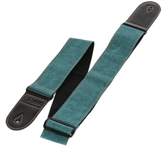 GEWA Gitarrbälte – tygbälte färgad – bredd 60 mm – läderändar – längd justerbar från 97 – 160 cm – färg ljus teal