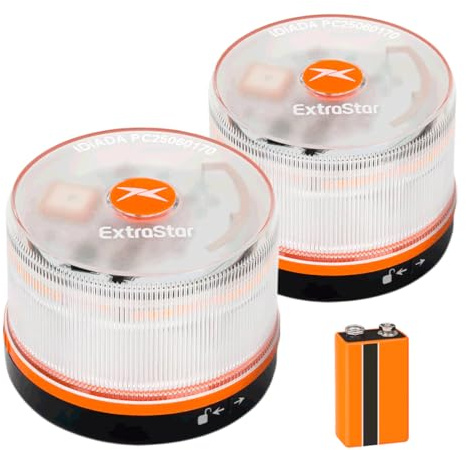 Acomoda Textil Baliza V16 Homologada DGT con Geolocalización y Señal LED 360º Alta Intensidad para Máxima Seguridad en Carretera durante Averías, Paradas o Emergencias con Base Imantada. (2 Unidades)