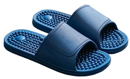 Massagetofflor unisex tofflor sommar molnskum inomhus glider med halkfri sula, andningsbara massagesandaler för badrum dusch (blå, 38-39)