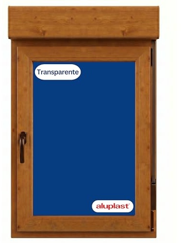 Winwindo - Ventana PVC Reforzada con Persiana | 70x115,5 | Oscilobatiente Derecha | Cristal Climalit Transparente | Perfil Aluplast | Roble Dorado | Ruido <45db, Aislamiento Térmico | Entrega 24/48h