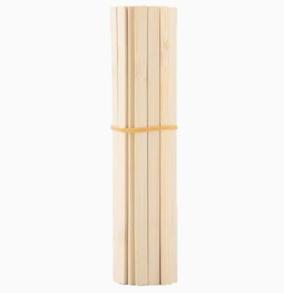 110 varillas de madera de bambú para manualidades, barras de madera rectangulares de 20 cm de largo, 9 x 3 mm, listones de madera planos, espátulas de madera, para modelismo, manualidades