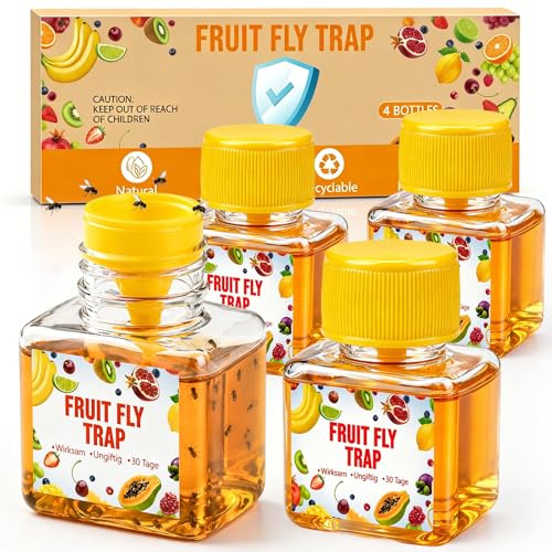 Fruchtfliegenfalle 4 Stück Fliegenfalle Innenbereich