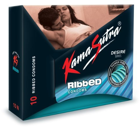 Kamasutra 10pc Pack Condoms - Ribbed Condoms - Powerribs - Naked & Discreet Pack by KS (KamaSutra)(Ship from India)
