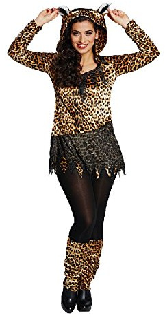 Leopard Damen Kostüm Raubkatze Katzenkostüm Karneval Fasching Gr.44