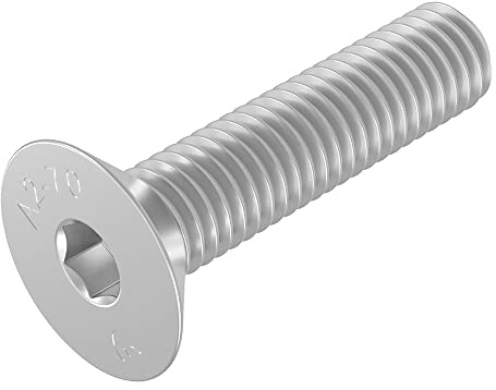 SECCARO Vite a testa svasata M6 x 25 mm, acciaio inox V2A VA A2, DIN 7991 / ISO 10642, esagono incassato, 20 pezzi