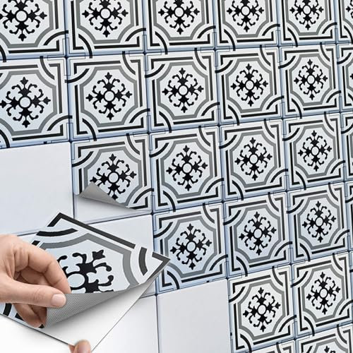 CREATISTO Fliesenaufkleber Fliesenfolie Mosaikfliesen - Klebefolie Aufkleber für Wand-Fliesen I Klebefliesen Deko Folie für Fliesen in Küche u. Bad/Badezimmer (20x20 cm I 36 -Teilig)
